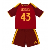 Billige AS Roma Wesley Franca #43 Hjemmebanetrøje Børn 2026-27 Kort ærmer (+ bukser)