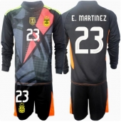 Billige Argentina Emiliano Martinez #23 Målmand Hjemmebanetrøje Børn Copa America 2024 Lange ærmer (+ bukser)