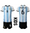 Billige Argentina German Pezzella #6 Hjemmebanetrøje Børn VM 2022 Kort ærmer (+ bukser)