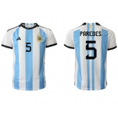 Billige Argentina Leandro Paredes #5 Hjemmebanetrøje VM 2022 Kort ærmer