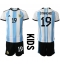 Billige Argentina Nicolas Otamendi #19 Hjemmebanetrøje Børn VM 2022 Kort ærmer (+ bukser)