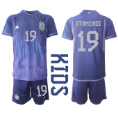 Billige Argentina Nicolas Otamendi #19 Udebanetrøje Børn VM 2022 Kort ærmer (+ bukser)