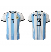 Billige Argentina Nicolas Tagliafico #3 Hjemmebanetrøje VM 2022 Kort ærmer