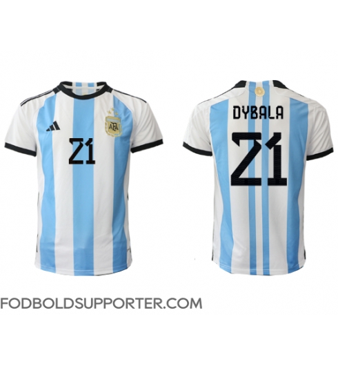 Billige Argentina Paulo Dybala #21 Hjemmebanetrøje VM 2022 Kort ærmer