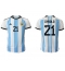 Billige Argentina Paulo Dybala #21 Hjemmebanetrøje VM 2022 Kort ærmer