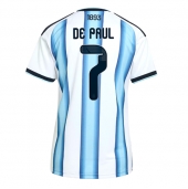 Billige Argentina Rodrigo De Paul #7 Hjemmebanetrøje Dame VM 2026 Kort ærmer
