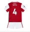 Billige Arsenal Benjamin White #4 Hjemmebanetrøje Børn 2022-23 Kort ærmer (+ bukser)
