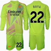 Billige Arsenal David Raya #22 Målmand Hjemmebanetrøje Børn 2024-25 Lange ærmer (+ bukser)