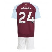 Billige Aston Villa Amadou Onana #24 Hjemmebanetrøje Børn 2024-25 Kort ærmer (+ bukser)