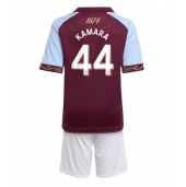Billige Aston Villa Boubacar Kamara #44 Hjemmebanetrøje Børn 2025-26 Kort ærmer (+ bukser)