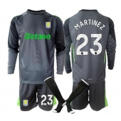Billige Aston Villa Emiliano Martinez #23 Målmand Hjemmebanetrøje Børn 2025-26 Lange ærmer (+ bukser)