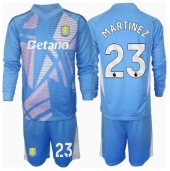 Billige Aston Villa Emiliano Martinez #23 Målmand Tredje trøje Børn 2024-25 Lange ærmer (+ bukser)
