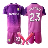 Billige Aston Villa Emiliano Martinez #23 Målmand Tredje trøje Børn 2025-26 Kort ærmer (+ bukser)