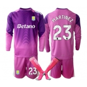 Billige Aston Villa Emiliano Martinez #23 Målmand Tredje trøje Børn 2025-26 Lange ærmer (+ bukser)