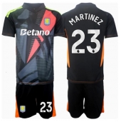 Billige Aston Villa Emiliano Martinez #23 Målmand Udebanetrøje Børn 2024-25 Kort ærmer (+ bukser)
