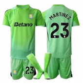 Billige Aston Villa Emiliano Martinez #23 Målmand Udebanetrøje Børn 2025-26 Kort ærmer (+ bukser)