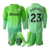 Billige Aston Villa Emiliano Martinez #23 Målmand Udebanetrøje Børn 2025-26 Lange ærmer (+ bukser)