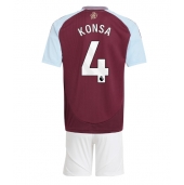 Billige Aston Villa Ezri Konsa #4 Hjemmebanetrøje Børn 2024-25 Kort ærmer (+ bukser)