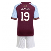 Billige Aston Villa Jadon Sancho #19 Hjemmebanetrøje Børn 2025-26 Kort ærmer (+ bukser)