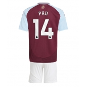 Billige Aston Villa Pau Torres #14 Hjemmebanetrøje Børn 2024-25 Kort ærmer (+ bukser)