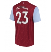 Billige Aston Villa Philippe Coutinho #23 Hjemmebanetrøje 2022-23 Kort ærmer