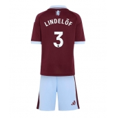 Billige Aston Villa Victor Lindelof #3 Hjemmebanetrøje Børn 2026-27 Kort ærmer (+ bukser)