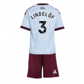 Billige Aston Villa Victor Lindelof #3 Tredje trøje Børn 2026-27 Kort ærmer (+ bukser)