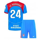 Billige Atletico Madrid Robin Le Normand #24 Tredje trøje Børn 2025-26 Kort ærmer (+ bukser)