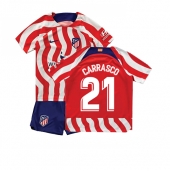 Billige Atletico Madrid Yannick Carrasco #21 Hjemmebanetrøje Børn 2022-23 Kort ærmer (+ bukser)