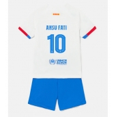 Billige Barcelona Ansu Fati #10 Udebanetrøje Børn 2023-24 Kort ærmer (+ bukser)