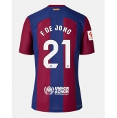 Billige Barcelona Frenkie de Jong #21 Hjemmebanetrøje 2023-24 Kort ærmer