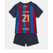 Billige Barcelona Frenkie de Jong #21 Hjemmebanetrøje Børn 2022-23 Kort ærmer (+ bukser)