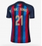 Billige Barcelona Frenkie de Jong #21 Hjemmebanetrøje Dame 2022-23 Kort ærmer
