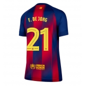 Billige Barcelona Frenkie de Jong #21 Hjemmebanetrøje Dame 2025-26 Kort ærmer