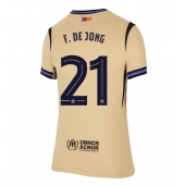 Billige Barcelona Frenkie de Jong #21 Udebanetrøje Dame 2025-26 Kort ærmer