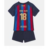 Billige Barcelona Jordi Alba #18 Hjemmebanetrøje Børn 2022-23 Kort ærmer (+ bukser)