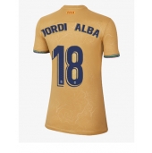 Billige Barcelona Jordi Alba #18 Udebanetrøje Dame 2022-23 Kort ærmer