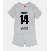 Billige Barcelona Memphis Depay #14 Tredje trøje Børn 2022-23 Kort ærmer (+ bukser)