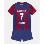 Billige Barcelona Ousmane Dembele #7 Hjemmebanetrøje Børn 2023-24 Kort ærmer (+ bukser)