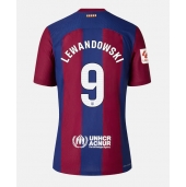 Billige Barcelona Robert Lewandowski #9 Hjemmebanetrøje Dame 2023-24 Kort ærmer