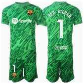 Billige Barcelona Ter Stegen #1 Målmand Udebanetrøje Børn 2024-25 Kort ærmer (+ bukser)