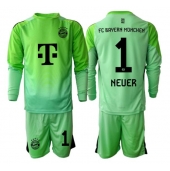 Billige Bayern Munich Manuel Neuer #1 Målmand Hjemmebanetrøje Børn 2025-26 Lange ærmer (+ bukser)