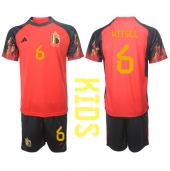 Billige Belgien Axel Witsel #6 Hjemmebanetrøje Børn VM 2022 Kort ærmer (+ bukser)