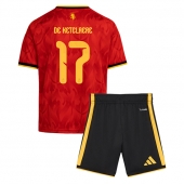 Billige Belgien Charles De Ketelaere #17 Hjemmebanetrøje Børn VM 2026 Kort ærmer (+ bukser)
