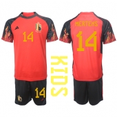 Billige Belgien Dries Mertens #14 Hjemmebanetrøje Børn VM 2022 Kort ærmer (+ bukser)