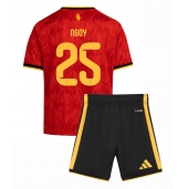 Billige Belgien Nathan Ngoy #25 Hjemmebanetrøje Børn VM 2026 Kort ærmer (+ bukser)