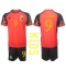 Billige Belgien Romelu Lukaku #9 Hjemmebanetrøje Børn VM 2022 Kort ærmer (+ bukser)