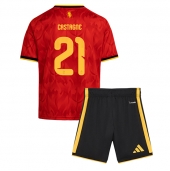 Billige Belgien Timothy Castagne #21 Hjemmebanetrøje Børn VM 2026 Kort ærmer (+ bukser)