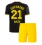 Billige Borussia Dortmund Donyell Malen #21 Udebanetrøje Børn 2022-23 Kort ærmer (+ bukser)