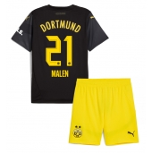 Billige Borussia Dortmund Donyell Malen #21 Udebanetrøje Børn 2024-25 Kort ærmer (+ bukser)